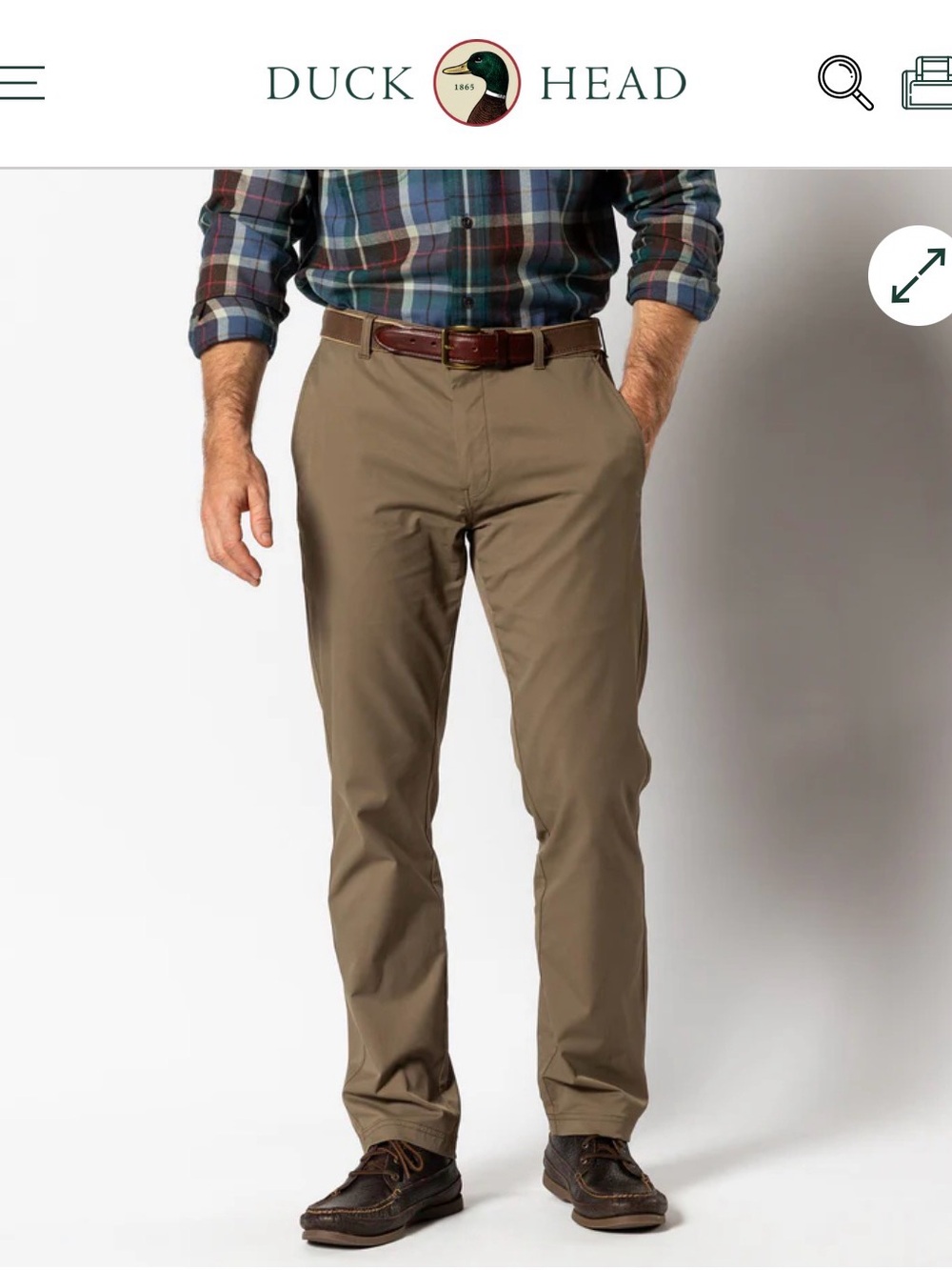 Duck Head Men's Harbor Performance Chino size 36x32